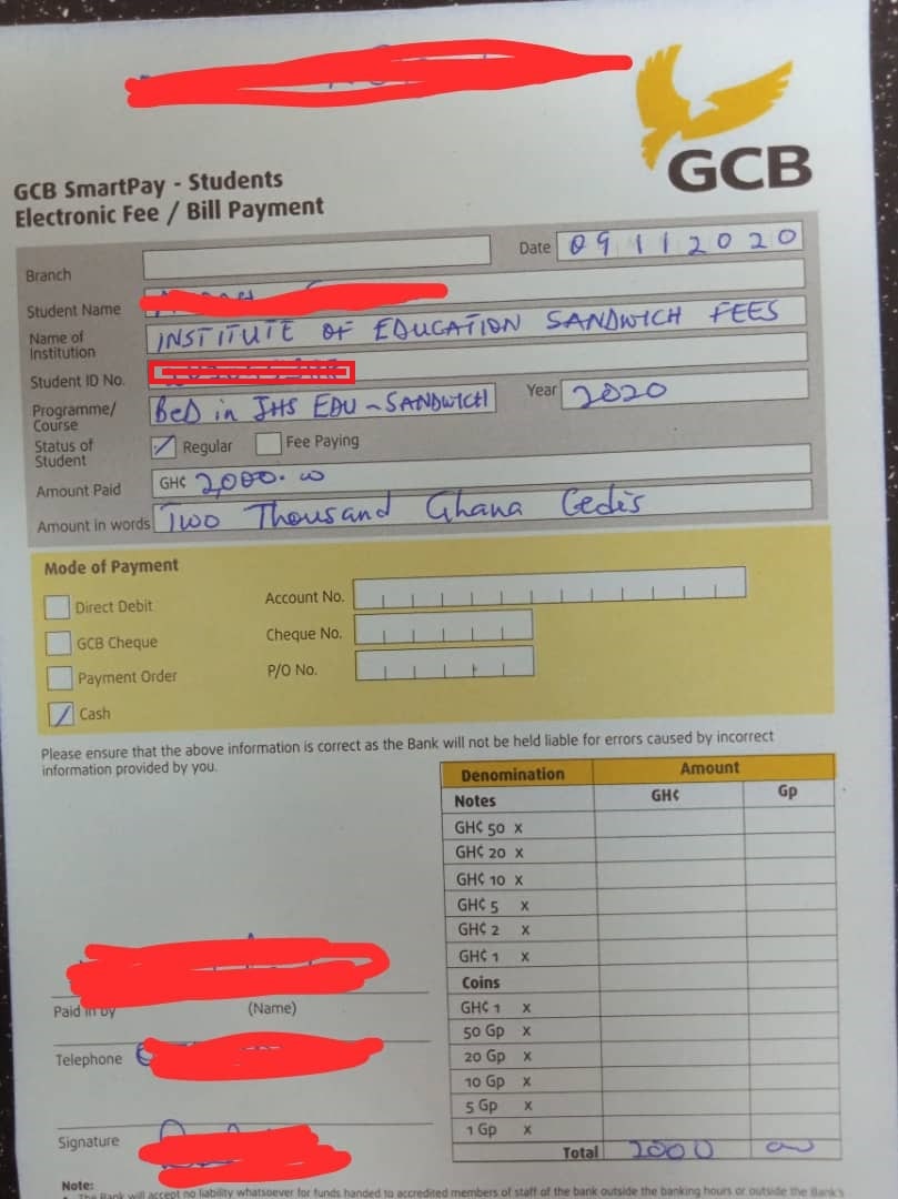 How to complete your UCC 1 Year TOP-UP fee payment at GCB
