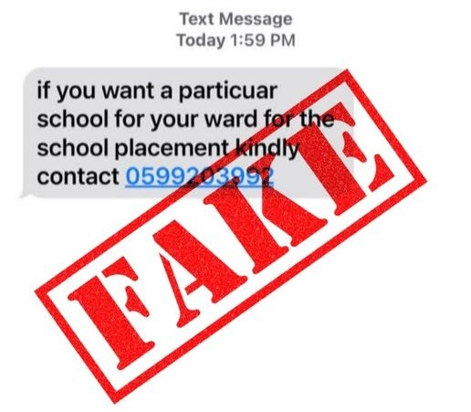 2021/2022 School Placement Scam - GES Issues Disclaimer