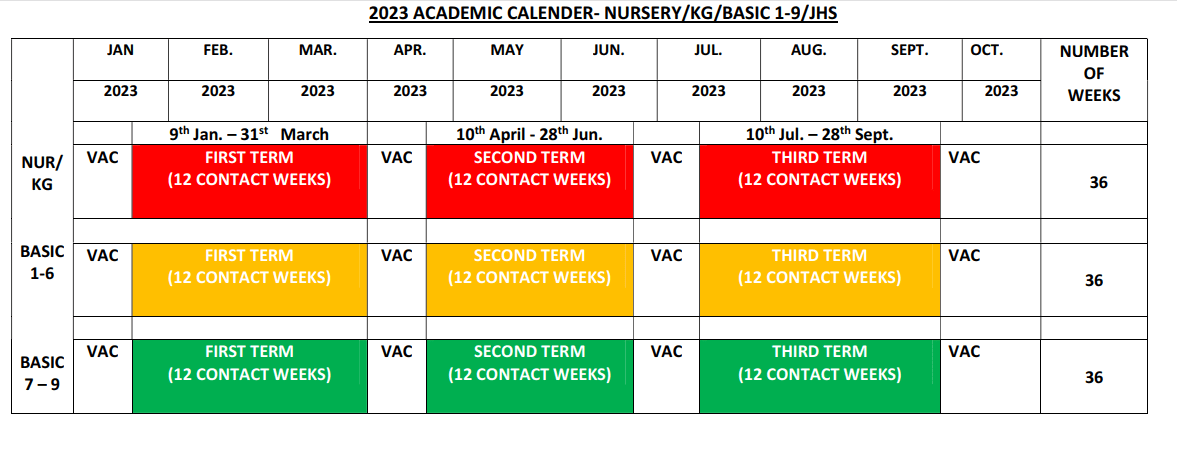 Download 2023 Pre-Tertiary Academic Calendar 
